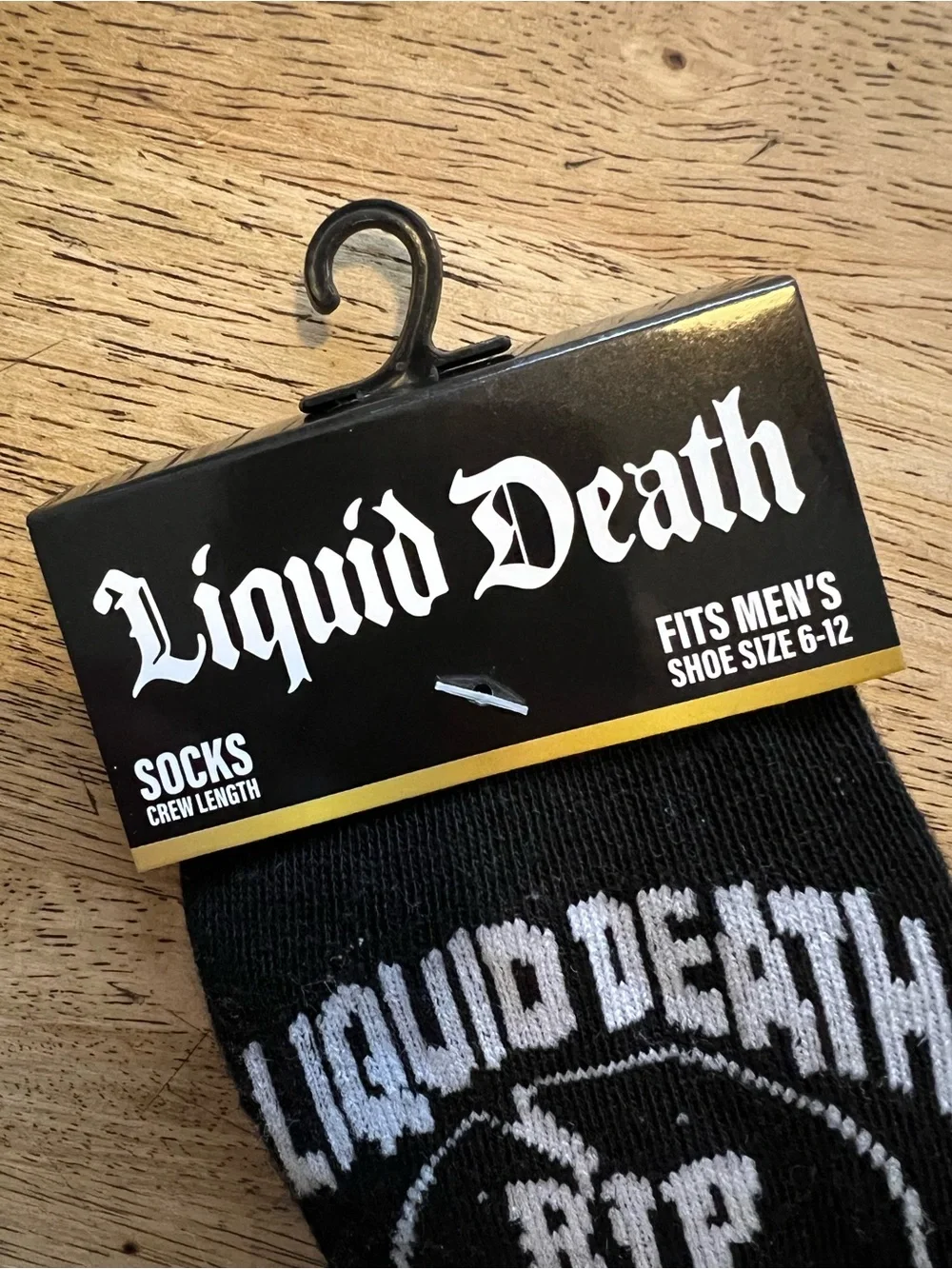 Black Crew Length Socks – RIP Thirst Graphic Liquid Death